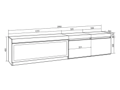 Móvel De Tv|Skraut Home Móvel de TV, 208x35x45cm, Para televisores até 80