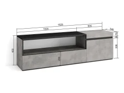 Móvel De Tv|Skraut Home Móvel de TV, 150x35x45cm, Para televisores até 65