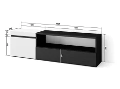 Skraut Home Móvel de TV, 150x35x45cm, Para televisores até 65