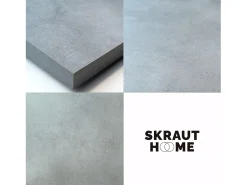 Clearance Skraut Home Móvel de TV, 200x35x57cm, Para televisores até 80", Lareira eléctrica, Design industrial, Cimento Cinzento
