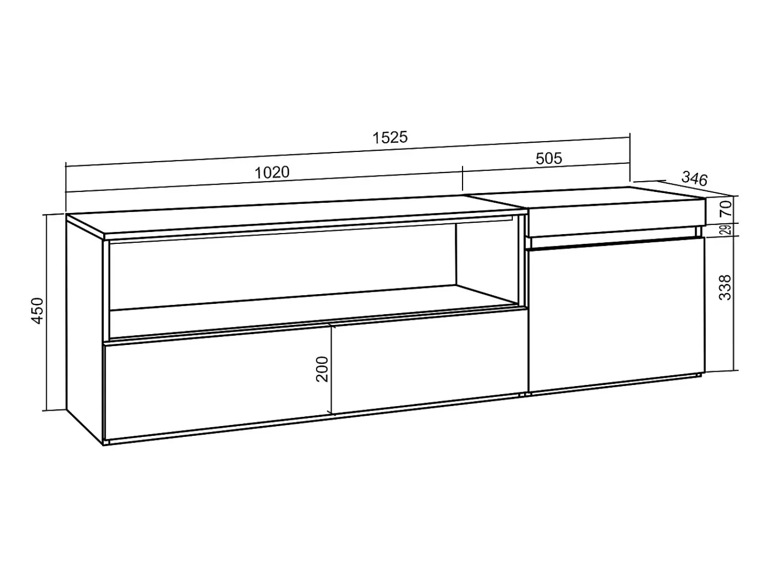 Sale Skraut Home Móvel de TV, 150x35x45cm, Para televisores até 65", Suspensos, Carvahlo Natural claro