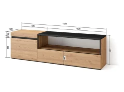 Skraut Home Móvel de TV, 150x35x45cm, Para televisores até 65