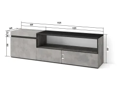 Skraut Home Móvel de TV, 150x35x45cm, Para televisores até 65