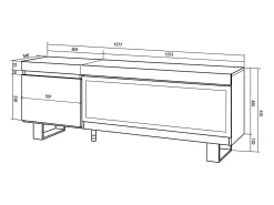 Skraut Home Móvel de TV, 158x35x57cm, Para televisores até 65