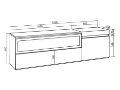 Móvel De Tv*Skraut Home Móvel de TV, 150x35x45cm, Para televisores até 65