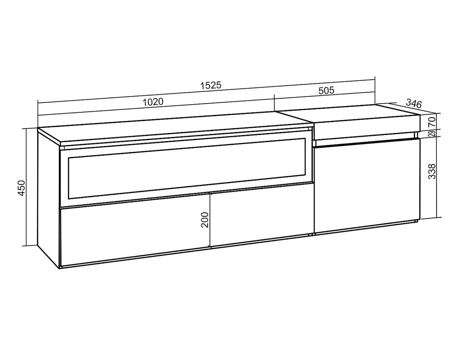 Móvel De Tv*Skraut Home Móvel de TV, 150x35x45cm, Para televisores até 65", Lareira eléctrica, Carvahlo Natural claro