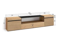 Clearance Skraut Home Móvel de TV, 200x35x45cm, Para televisores até 80