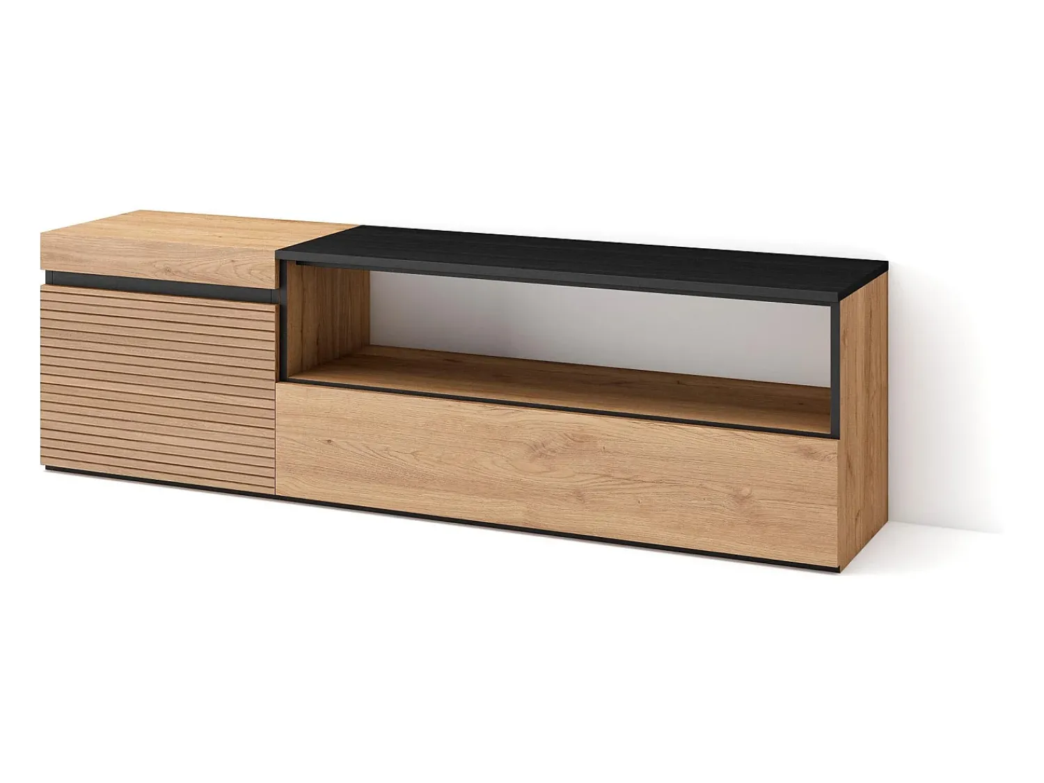 Skraut Home Móvel de TV, 150x35x45cm, Para televisores até 65", Estante para TV, Carvahlo^ Móvel De Tv