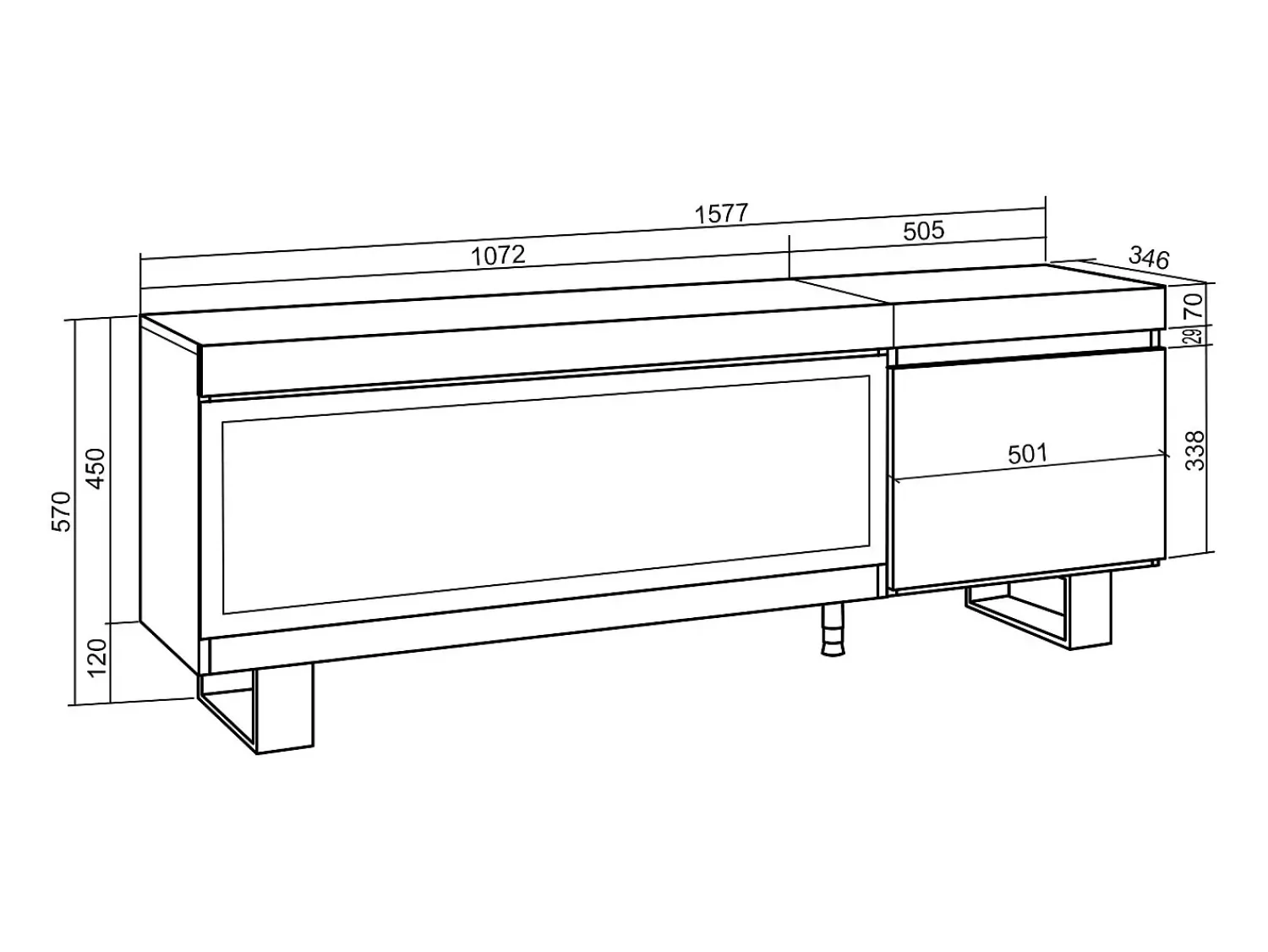 Móvel De Tv|Skraut Home Móvel de TV, 158x35x57cm, Para televisores até 65", Lareira eléctrica XXL, Design industrial, Carvahlo Natural claro