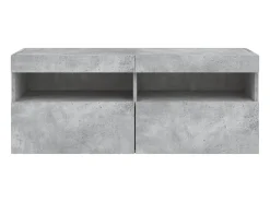 Helloshop26 Móvel multimídia para TV prateleira para TV aparador armário para TV para sala de jantar sala de estar e quarto com luzes LED 100 x 30 x 40 cm cinza 02_0027836^ Móvel De Tv