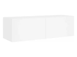 Clearance Helloshop26 Móvel multimídia para TV prateleira para TV aparador armário para TV sala de jantar sala de estar quarto montado na parede x 5 peças com luzes LED 02_0028227 Branco