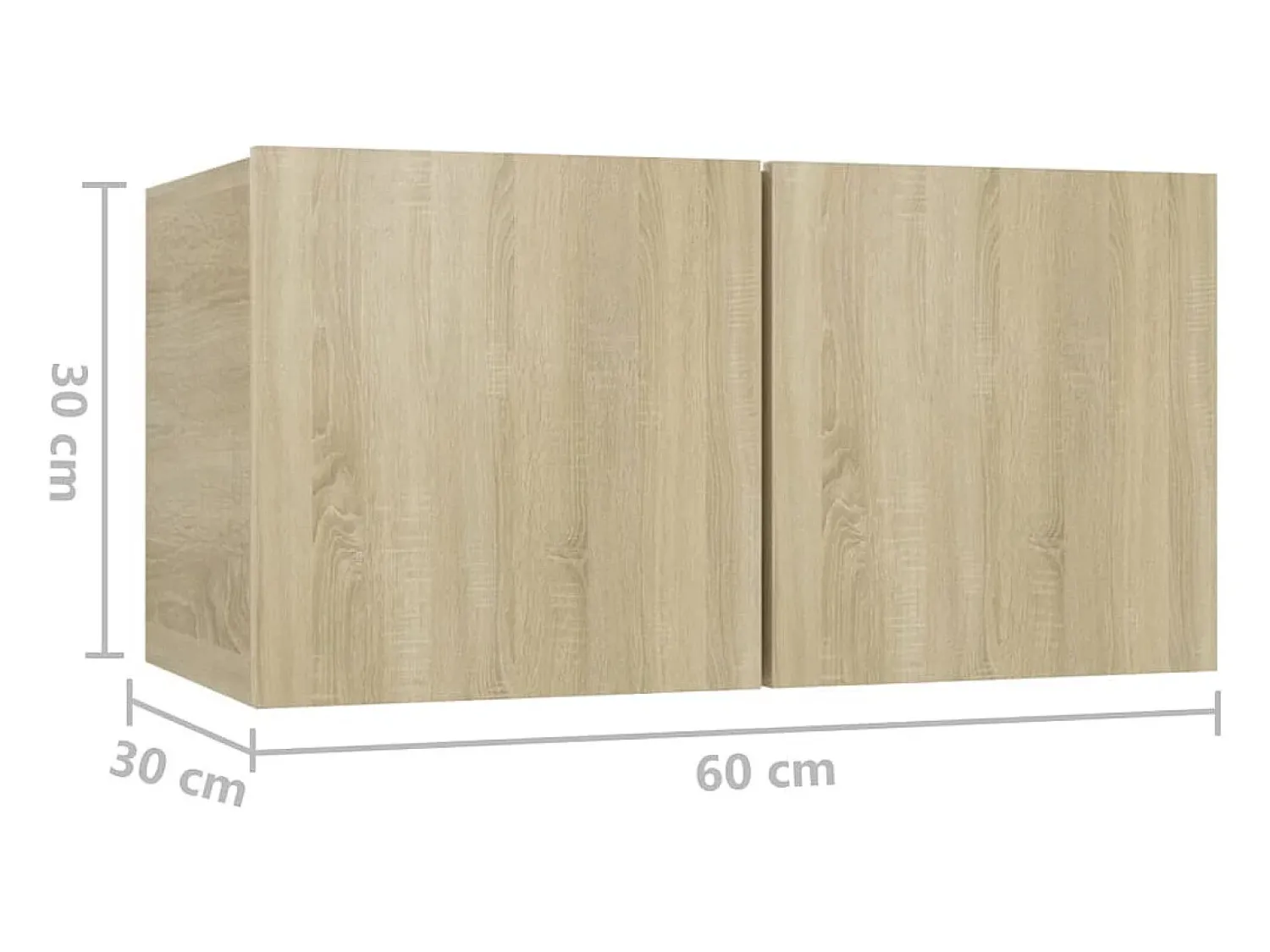 Móvel De Tv*Helloshop26 Móvel multimídia para TV prateleira para TV aparador para TV montado na parede 3 peças carvalho Sonoma 60 x 30 x 30 cm marrom 02_0029194 Castanho