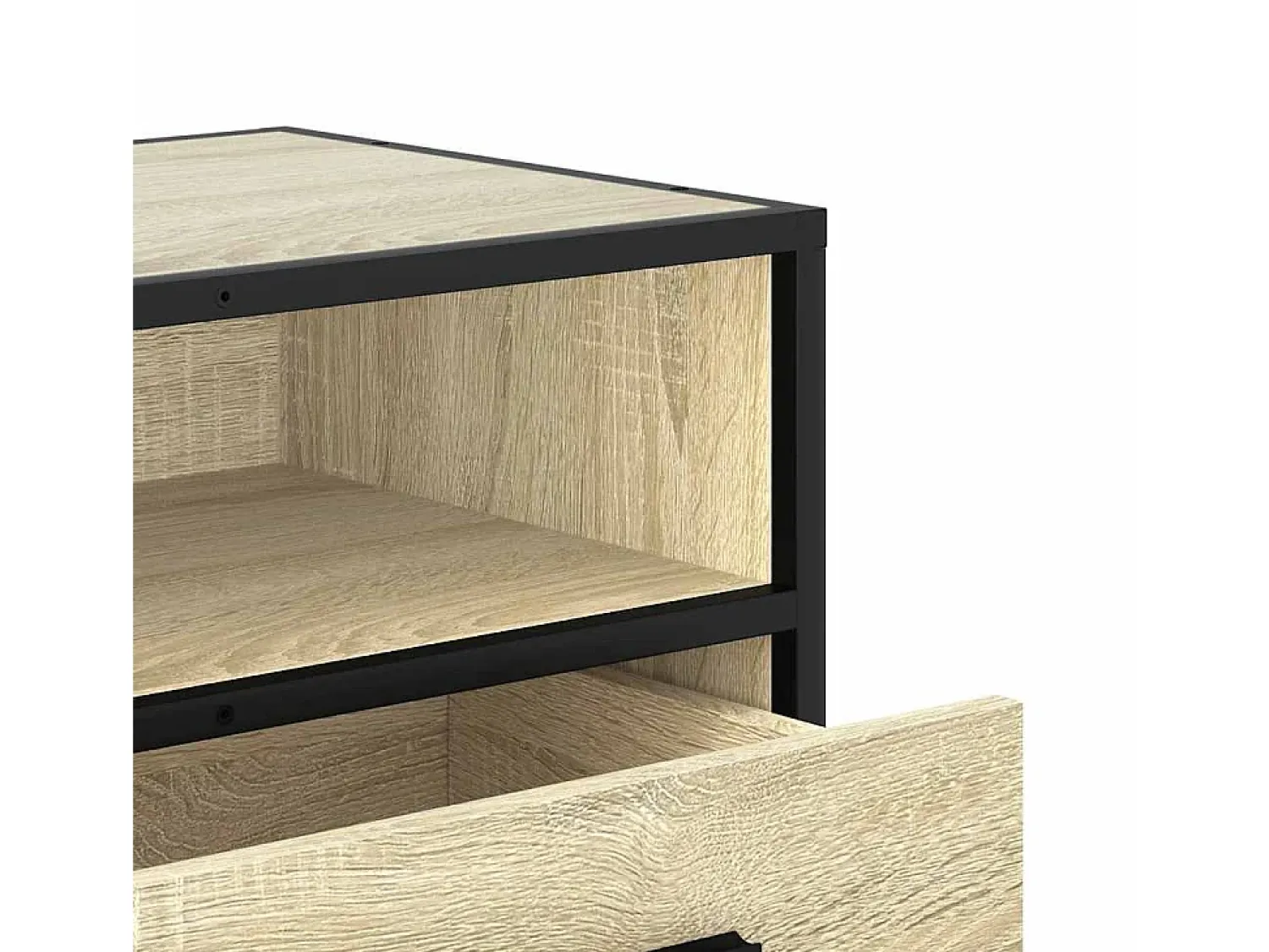 Best vidaxl Móvel p/ TV 100x34,5x40 cm deriv. madeira/metal carvalho sonoma Castanho