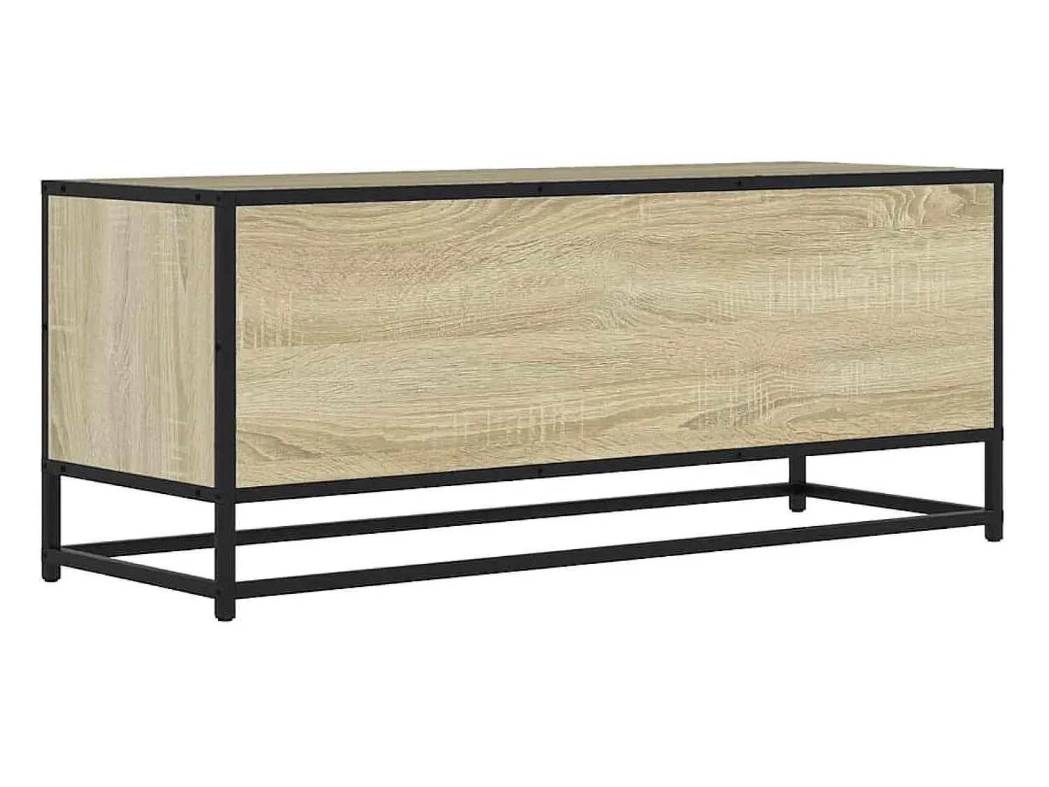 Best vidaxl Móvel p/ TV 100x34,5x40 cm deriv. madeira/metal carvalho sonoma Castanho