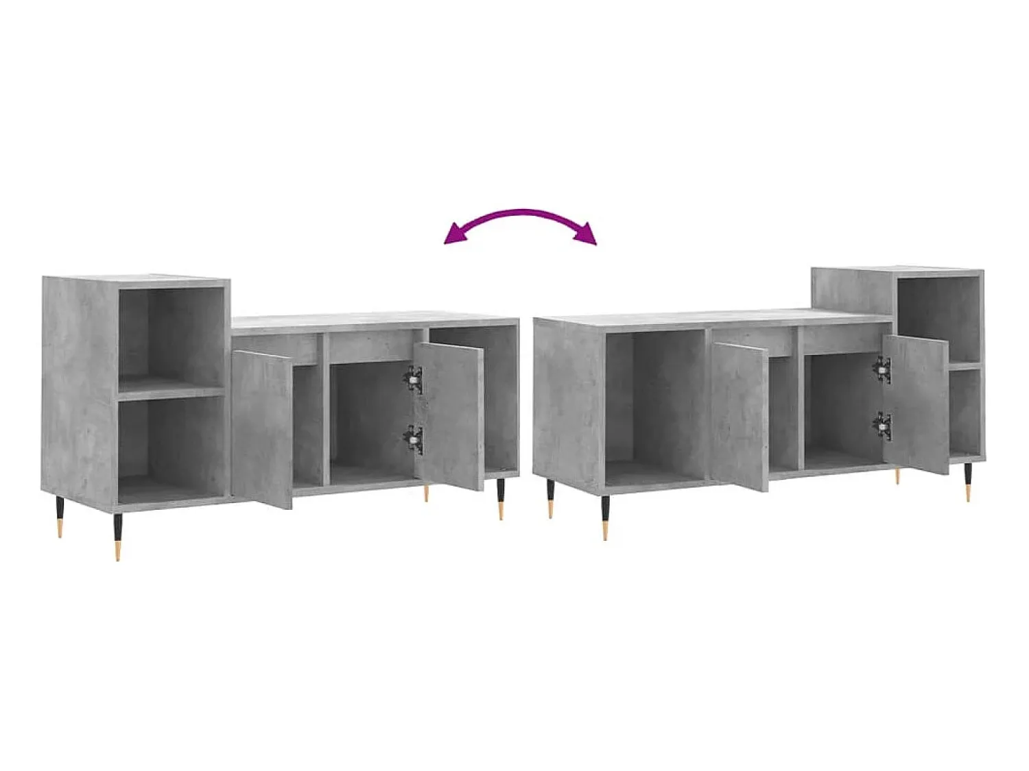 Móvel De Tv*vidaxl Móvel p/ TV 100x35x55 madeira processada cimento Cinzento
