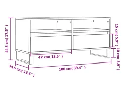 New vidaxl Móvel p/ TV 100x34,5x44,5cm derivados de madeira cinza cimento Cinzento