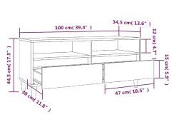 Móvel De Tv*vidaxl Móvel p/ TV 100x34,5x44,5cm derivados de madeira cinza cimento Cinzento