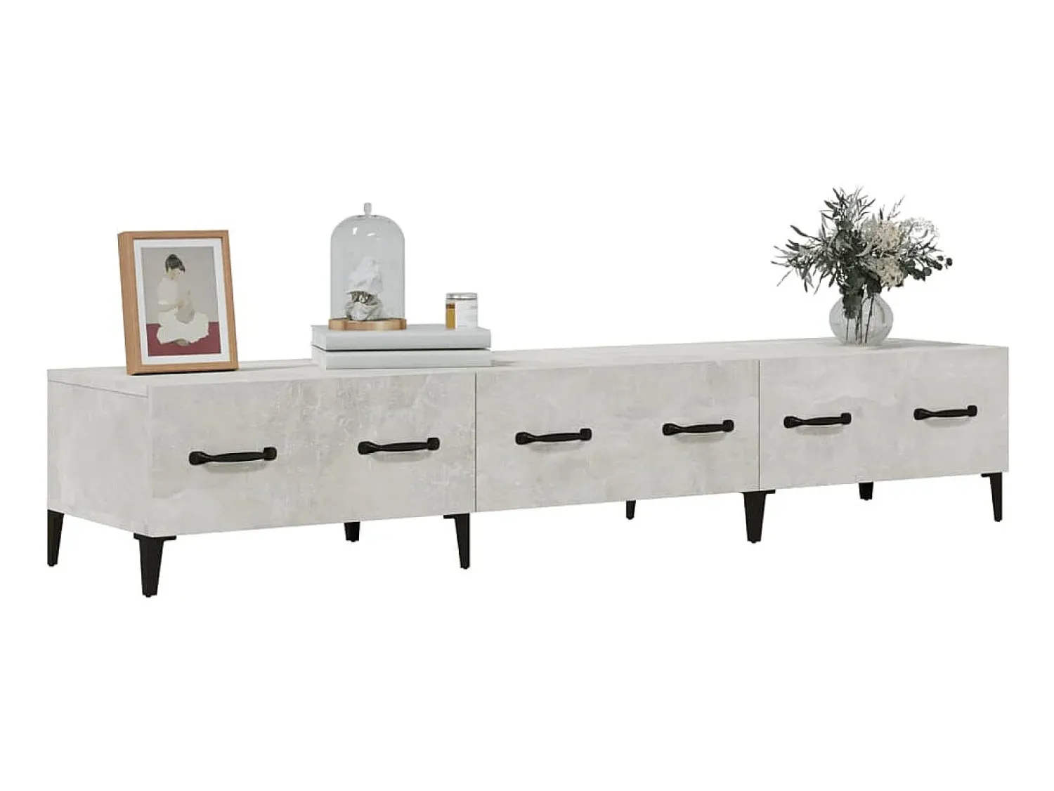 Discount Móvel p/ TV 102x35,5x36,5cm madeira processada cimento PT960665 Cinzento