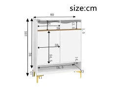 ModernLuxe Móvel para sapatos moderno 80x35x105cm - com LED - 2 gavetas e 2 portas -^ Móvel De Arrumação|Sapateira