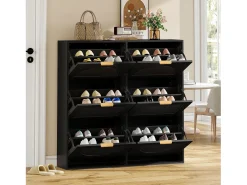 ModernLuxe Móvel para sapatos moderno 118x25x115cm - 6 portas basculantes -^ Móvel De Arrumação|Sapateira