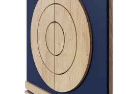 Hot ModernLuxe Móvel para sapatos moderno 76x37x98,5 cm - con 2 portas - Armazenamento multi-níveis - Pés de madeira - Azul e natural Azul / Natural claro