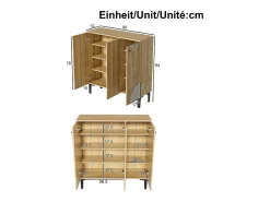 Móvel De Arrumação|Sapateira|ModernLuxe Móvel para sapatos moderno 90x32x94 cm - com 3 portas - Prateleiras de vários níveis - aspecto madeira - Painéis de partículas - Natural Natural claro