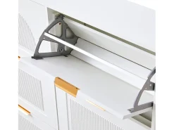 Móvel De Arrumação|Sapateira|ModernLuxe Móvel para sapatos moderno 118x25x115 cm - com 6 portas basculantes - Branco