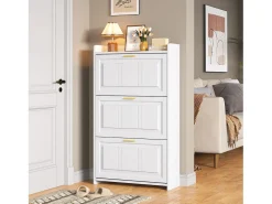 ModernLuxe Móvel para sapatos 70x24x120 cm - 3 portas basculantes - 6 compartimentos - MDF e painéis de partículas -^ Móvel De Arrumação|Sapateira