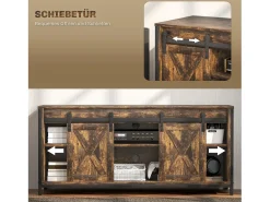 Móvel De Tv| Móvel para TV 120 × 40 × 54 cm marrom, com 2 armários e 2 prateleiras, para TVs de até 60 polegadas, ideal para sala de estar. Castanho