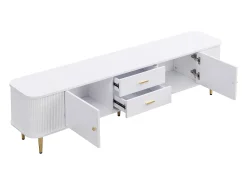 Móvel De Tv| Móvel para TV 170, , com 2 gavetas e 2 portas, cantos arredondados, para sala de estar, MDF, 170 x 34 x 45 cm Branco