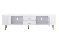 Móvel De Tv| Móvel para TV 170, , com 2 gavetas e 2 portas, cantos arredondados, para sala de estar, MDF, 170 x 34 x 45 cm Branco