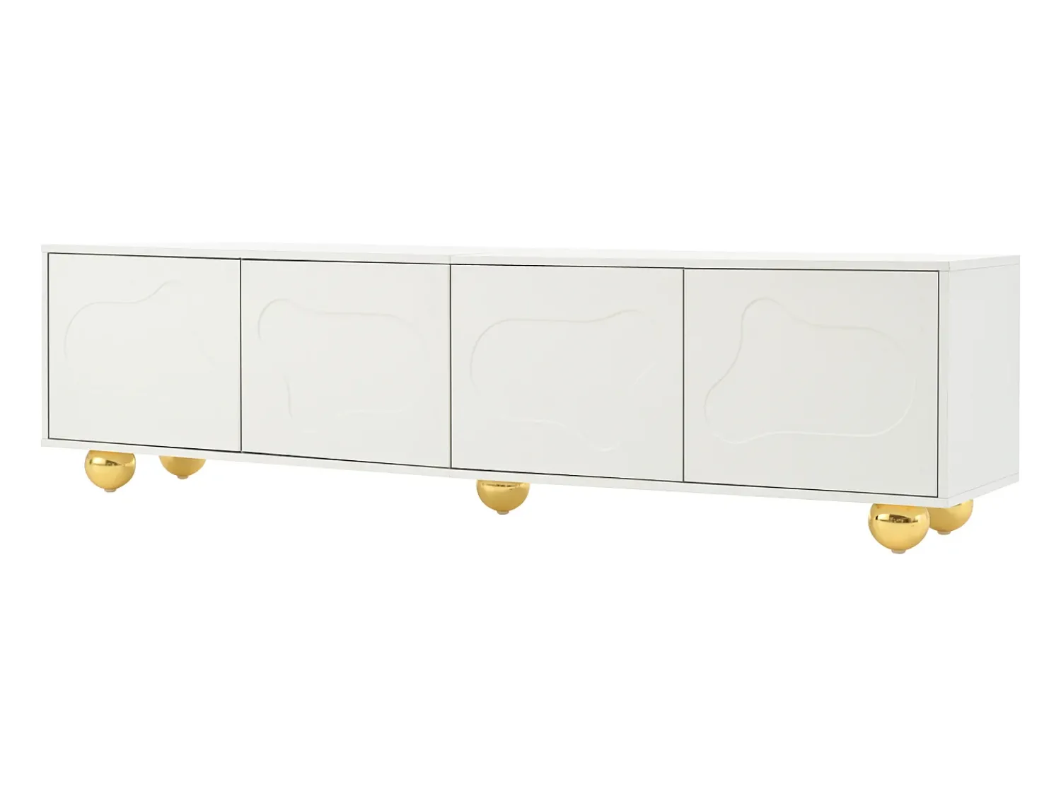 ModernLuxe Móvel para TV 180×40×45 cm - 4 portas - para televisores de 75 polegadas - Branco