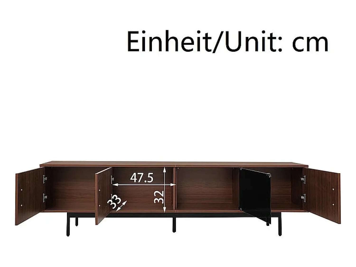 Online DripeX Móvel para TV 200 cm - com LED e porta de vidro - MDF e painel de partículas - Natural Natural escuro