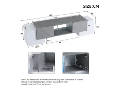 Móvel De Tv*ModernLuxe Móvel para TV - com 4 portas - com iluminação LED - para televisores 80/75/70/65/55 polegadas - branco + cinza Cinzento / Branco