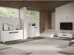 Móvel De Tv*ITAMOBY Móvel para TV 3 portas 130x40x48 cm Riflesso brilhante Branco