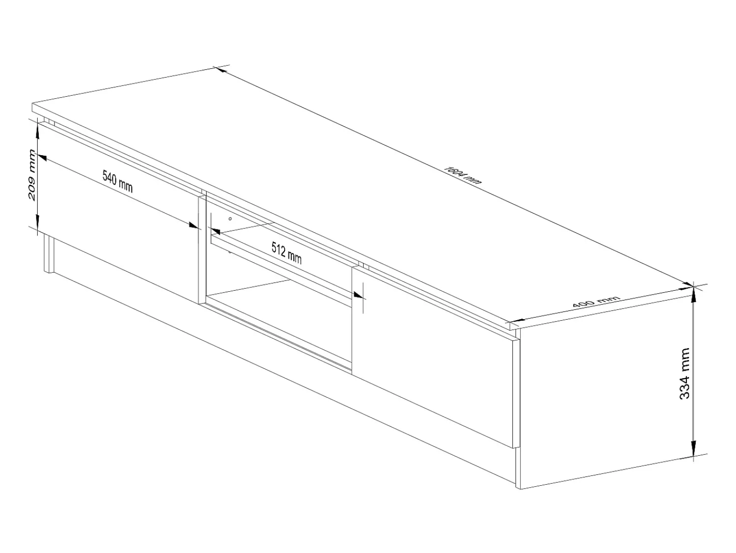 Akord Móvel para TV Amieiro 160 cm com 2 Portas e 2 Prateleiras - Design Moderno e Elegante^ Móvel De Tv