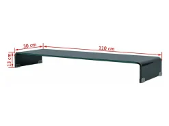 Móvel De Tv|Mobikasa Móvel para TV aparador design prático suporte para monitor 110 cm vidro 2502224 Preto