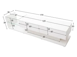 Móvel De Tv|Hauss Spole Móvel para TV brilhante com iluminação LED, 2 gavetas e 2 prateleiras em vidro - Madeira PB Branco