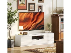 Best Móvel para TV de 160 cm com 2 portas, gaveta e sistema de gerenciamento de cabos, para TVs de até 65