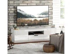Best Móvel para TV de 160 cm com 2 portas, gaveta e sistema de gerenciamento de cabos, para TVs de até 65