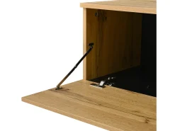 Móvel De Tv*Hauss Spole Móvel para TV branco de 180 cm com 3 portas - Madeira PB - Cor: Madeira e preto Natural claro