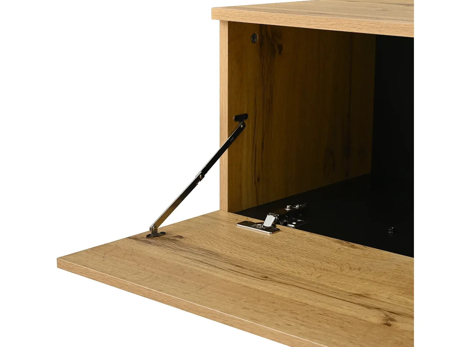 Móvel De Tv*Hauss Spole Móvel para TV branco de 180 cm com 3 portas - Madeira PB - Cor: Madeira e preto Natural claro