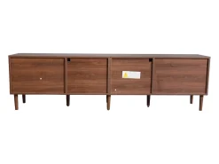 Móvel De Tv* Móvel para TV - Móvel para TV com 2 gavetas em verga e 3 portas - Iluminação LED Castanho