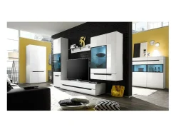 Móvel De Tv*Meublorama Móvel para TV 180cm Coleção LUCIA. 2 gavetas, cor branca, fachadas brilhantes. Estilo design. Branco