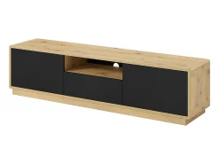 Best Meublorama Móvel para TV 180cm coleção VILLA. Cor carvalho e preto fosco. Castanho