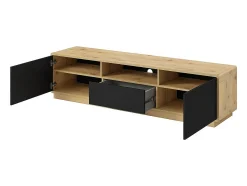 Best Meublorama Móvel para TV 180cm coleção VILLA. Cor carvalho e preto fosco. Castanho