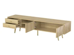 Hauss Spole Móvel para TV com 2 gavetas e 2 portas, pés dourados, 160 x 36 x 42 cm^ Móvel De Tv