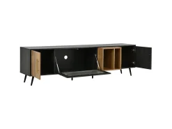 Móvel De Tv*Merax Móvel para TV com 3 portas e 2 prateleiras - 200 x 40 x 55,5 cm - Madeira MDF - cinza Cinzento