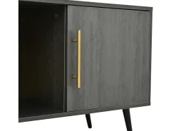Móvel De Tv*Merax Móvel para TV com 3 portas e 2 prateleiras - 200 x 40 x 55,5 cm - Madeira MDF - cinza Cinzento