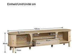 Móvel De Tv*Hauss Spole Móvel para TV com 2 portas e uma gaveta, 165x37x46 cm - Cor natural clara Natural claro